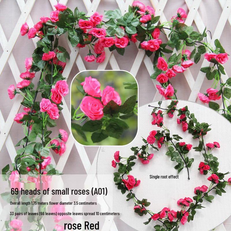 Artificial Rose Vine Hanging Decor for Walls and Ceilings