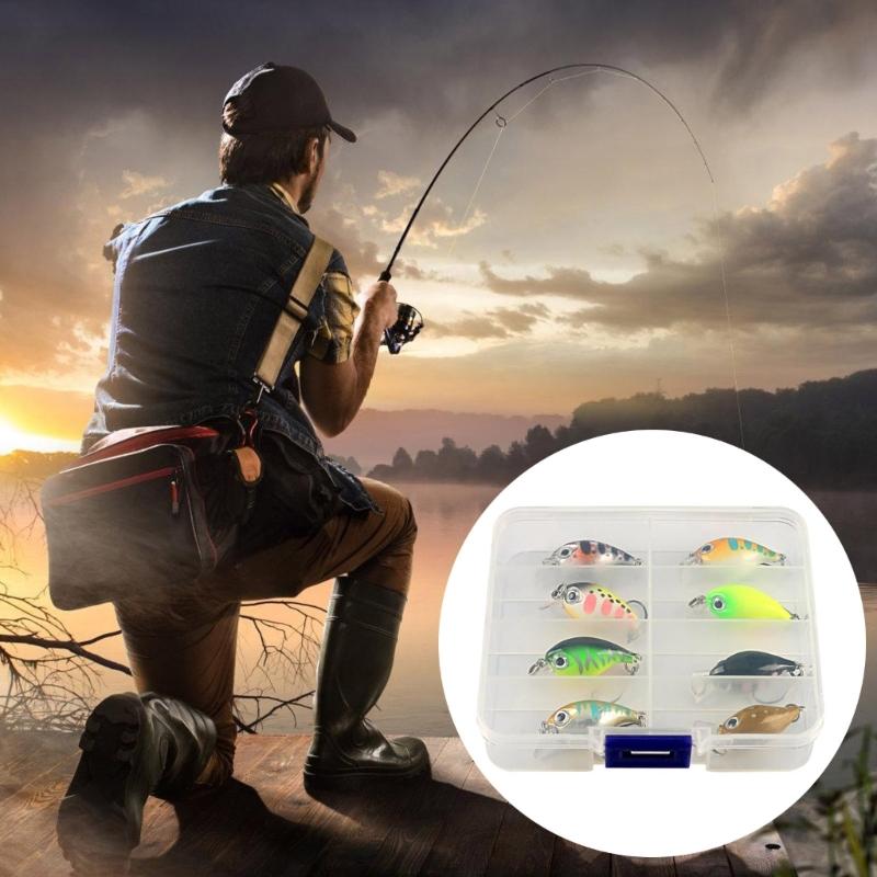 8pcs Professional Light weight Lures Basses Fishing Tackles Sinking Minnows Trouts Freshwaters Saltwater Use