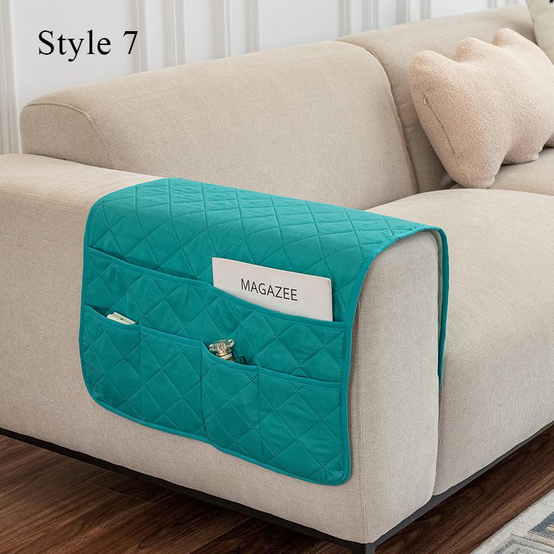 Portable 50x90cm Storage Bag Solid Color Waterproof And Non-slip Recliner Sofa Cover With Pocket Armrest Towel Home Decortion