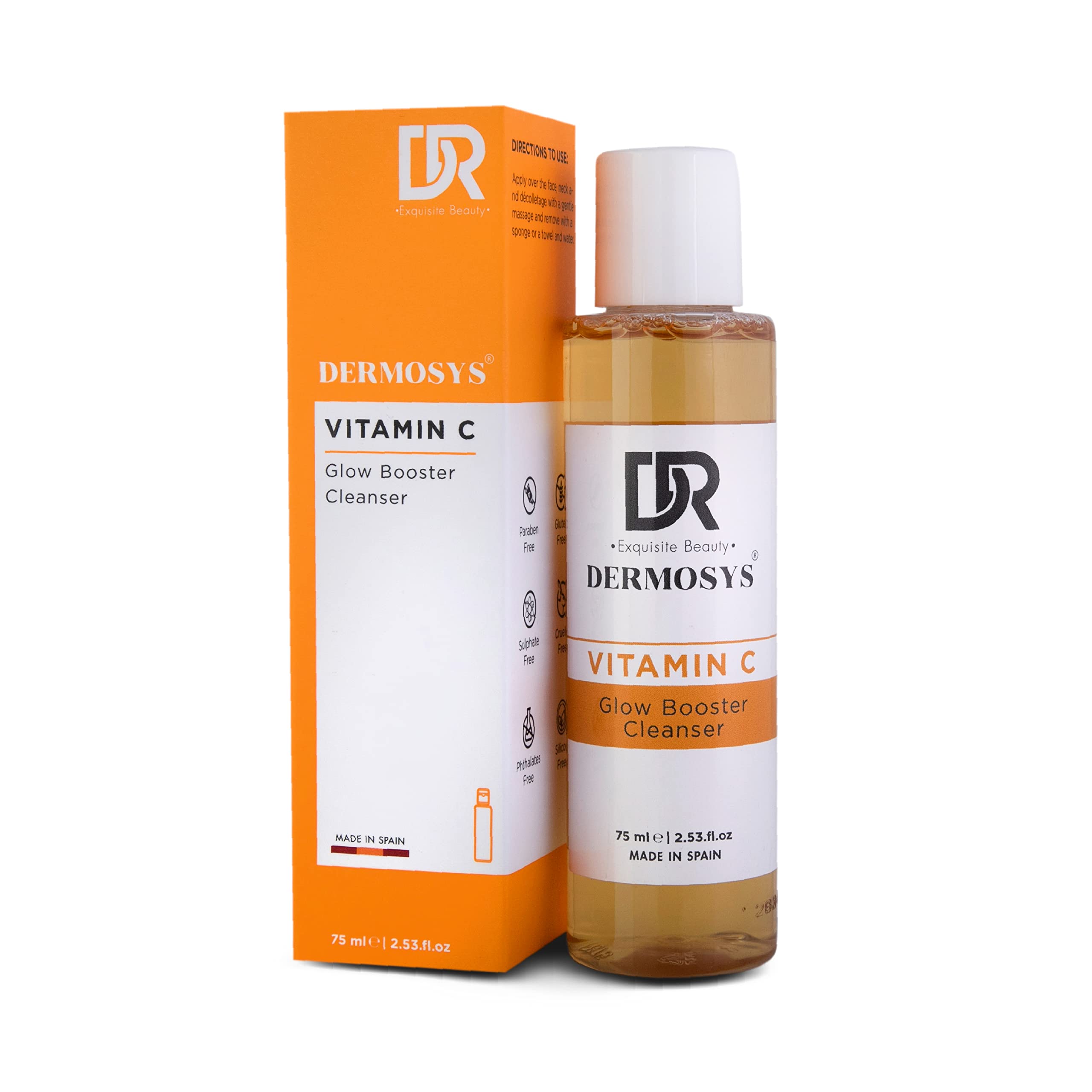 Dermosys Vitamin C Face Wash for Women & Men | Brightening & Oil Control | Glowing Skin Vit C Cleanser for Oily Skin | With AHA | Sulphate & Parabe