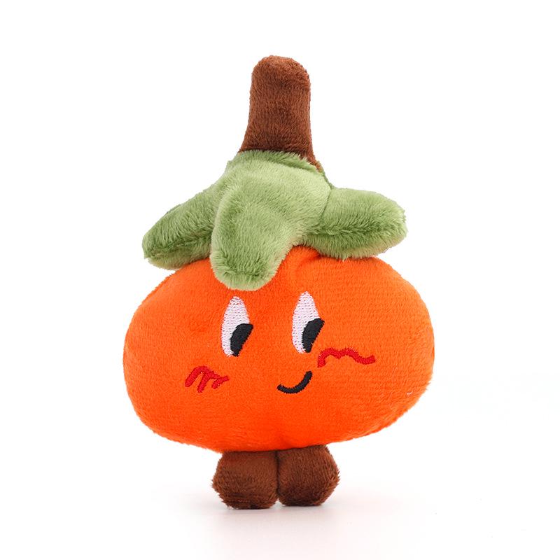 Cute Orange Plush Persimmon Pendant Keychain Doll Accessory