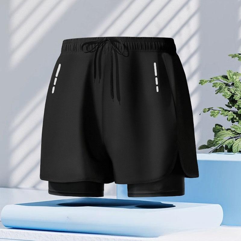 Men's Swim Trunks Quick Dry Loose Fit Double Layer Sports Shorts for Swimming Running