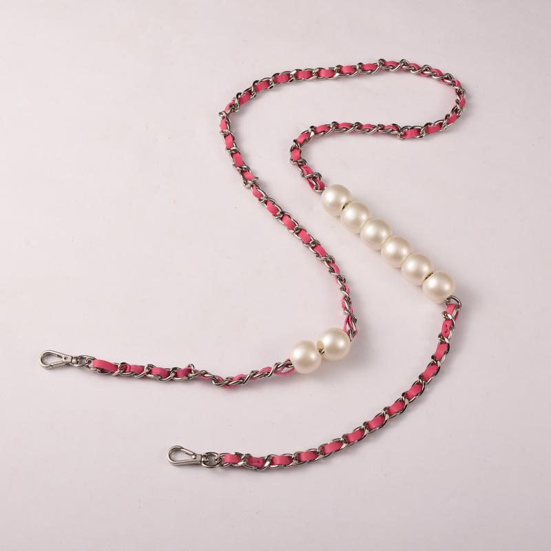 Modified Starry Saddle Bag with Rhinestone Handle & Pearl Chain