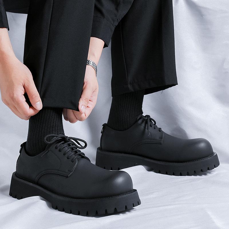 Casual leather shoes men's British style platform heightening tooling big head shoes men's Martin small leather shoes 8832-R