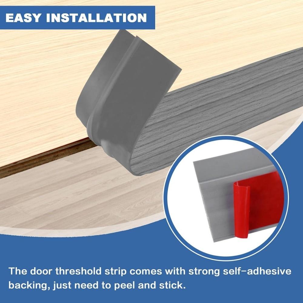 1pc 2m/78.74in Pvc Floor Transition Strip Waterproof Floor Transition Strip Non-slip Pvc Threshold Ramp for Doorways Carpet Gap