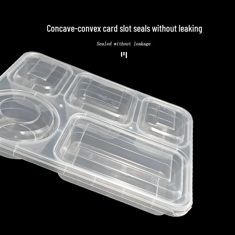 Jinmei Hewang 1160ml 5-Compartment Disposable Meal Prep Containers, 120 Sets