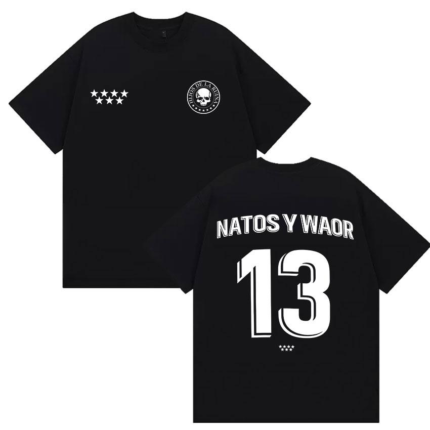 Rapper NATOS WAOR Tour 2025 Merch Graphic T Shirts Unisex Street Punk Hip Hop Short Sleeve Tshirt Unisex Retro Style Clothing Tees