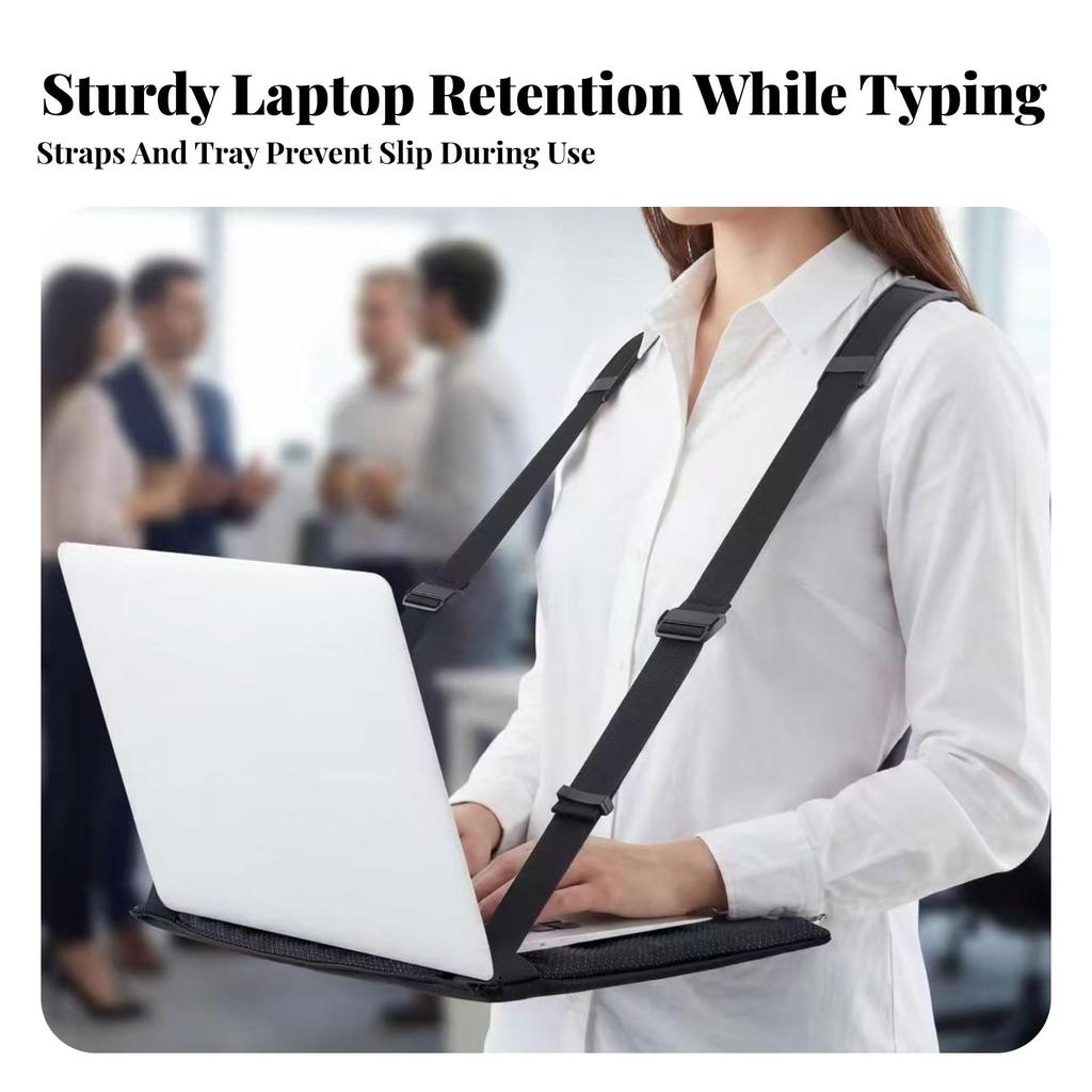Laptop Harness with Support Adjustable Wearable Desk Mobile for Travel