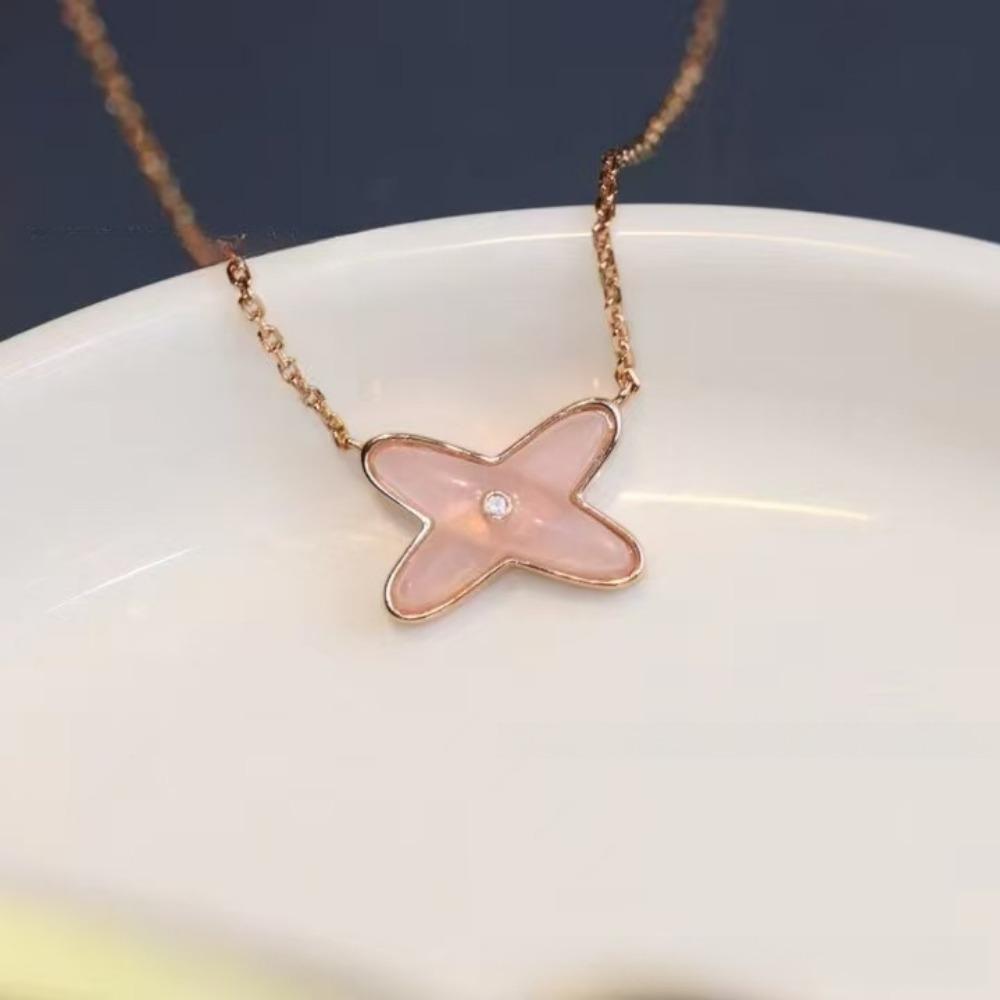 White Mother-of-petal Necklace Versatile Light Luxury Diamond High-end Temperament Women's Collarbone Chain