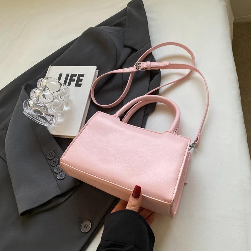 Monochromatic PU shoulder bag for women  high-end arc  fashion pearl  crossbody bag