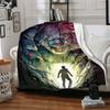 1pc It "Clown" Flannel Throw Blanket - HD Printed Lightweight Soft Warm All-Season Blanket for Sofa, Bed, Travel, Camping001
