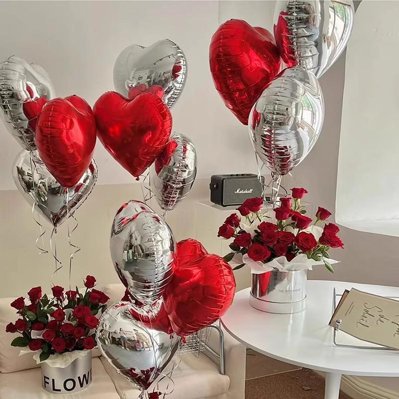 Heart-Shaped Aluminum Helium Balloon for Weddings, Engagements, and Birthday Decorations