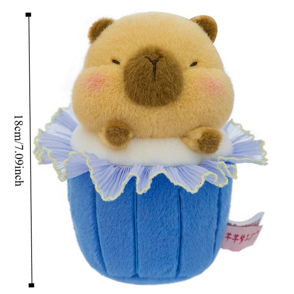 Mini Plush Capybara Plush Toy Fluffy Dessert Capybara Doll Dessert Capybara Plush Toy  Room Decor