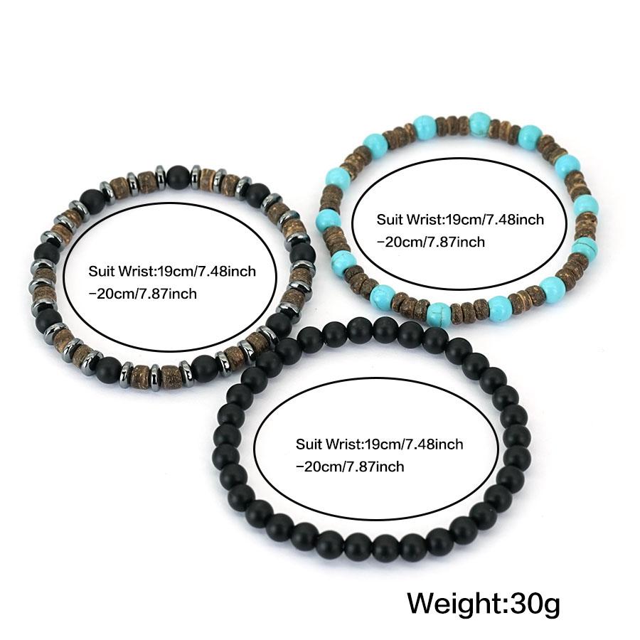 Herren Mehrschichtiges Lavastein Holz Perlenarmband Set Natürliche Kokosnussperlen Heilendes Armband Lässiger Schmuck Perfektes Geschenk Für Ihn