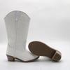 Girls Knee High Riding Boots Solid Color Glitter Leather Boot Autumn Winter Sexy Zipper Low Heel Pumps Sequin Comfortable Shoes