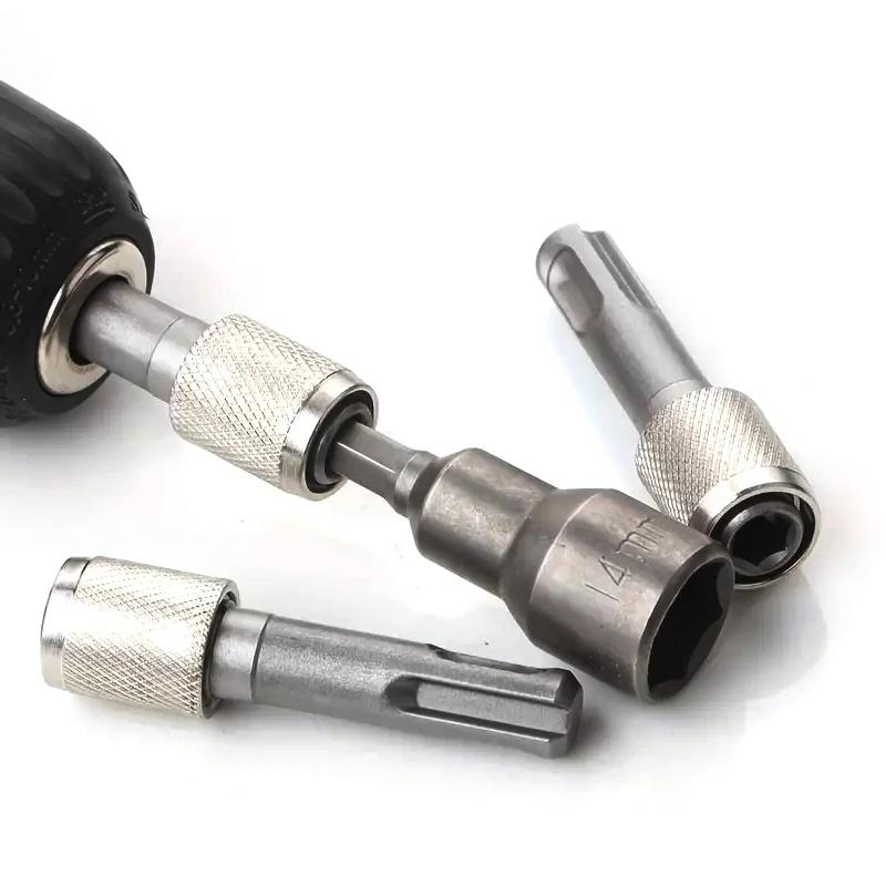 SDS Plus Convert To 1/4 Hex Shank Adapter Hexagonal Converter Electric Hammer Power Screwdriver Bit Holder Socket Impact Driver