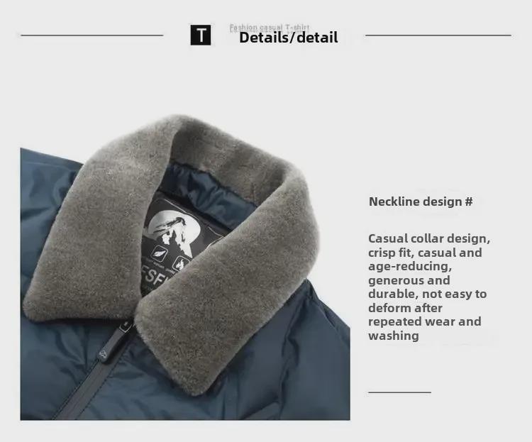 Herren Winter Samt Revers Baumwollmantel - Warm, Dick, Jacke für Mittelalte und Ältere Väter