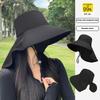 Shawl Sunscreen Cap Ponytail Travel Fisherman Hat Wide Brim Sun Hat With Neck Flap Outdoor Uv Anti Neck Protection Sun Visors