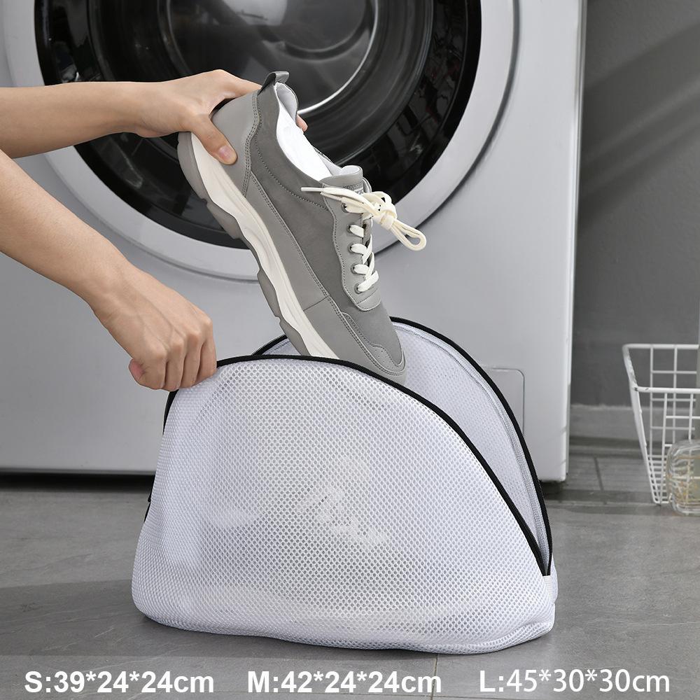 Anti-deformation Shoes Washing Storage Bag Mesh Laundry Bag for Shoes Home Travel Zipper Clothes Shoes Laundry Bag Organizer