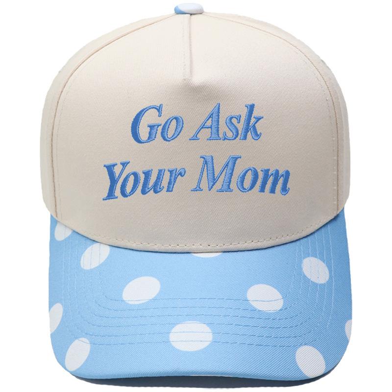 Go Ask Your Mom Embroidery Truck Driver Baseball Cap Color Matching Fun Men's and Women's Casual Sun Hats