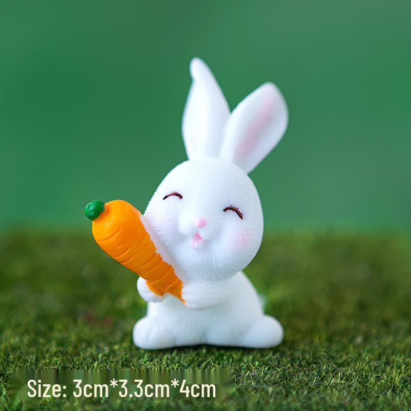 Pastoral Rabbit & Carrot Mini Basket Cake Topper Set
