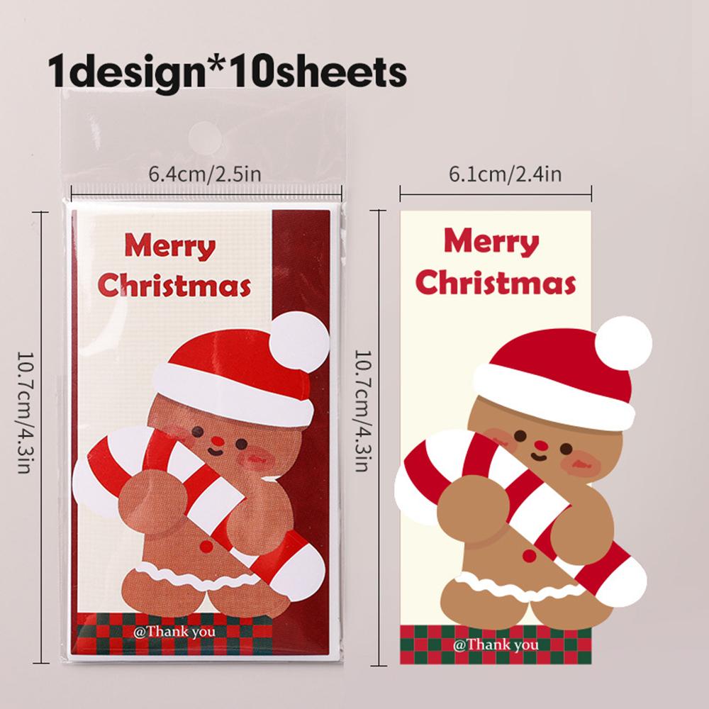 

10Pcs 6.4cm*10.7cm Merry Christmas Rectangle Santa Claus Gift Decorative Package Stickers Wrapping Gift Box Label Christmas Tags