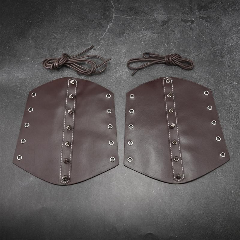 1PC Punk PU Leather Motorcycle Wristbands Adjustable Arm Guards For Men Women Cycling Outdoor Activity