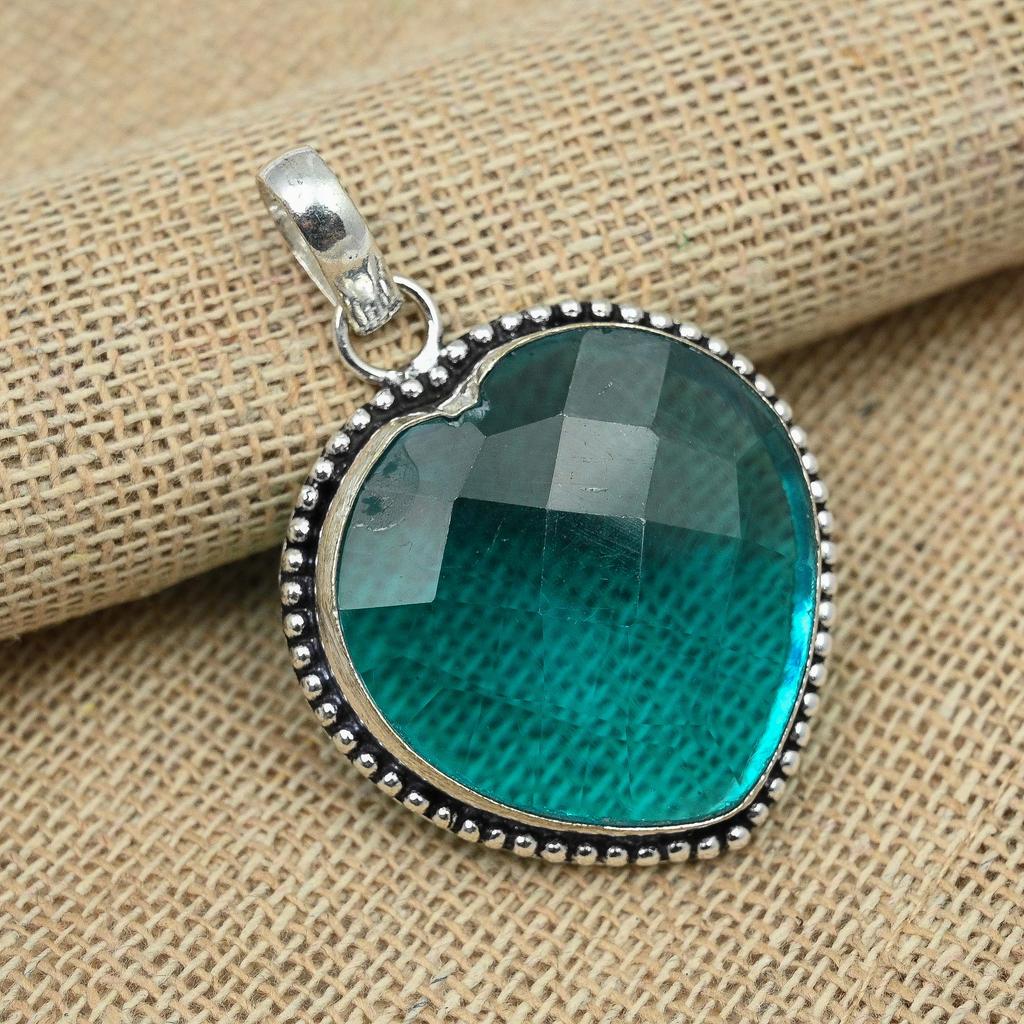 Indicolite Natural Gemstone Jewelry Pendent 925 Solid Sterling Silver