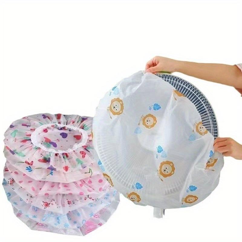 2PCS electric fan dust cover - durable PVC plastic dust protective cover, suitable for all fans, ruffle edge shape, simple appearance