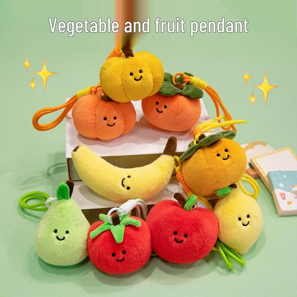 Adorable Plush Vegetable & Fruit Keychain Doll Ornament Gift for Kids