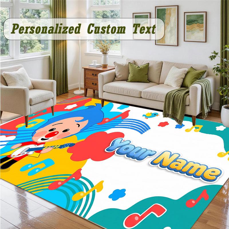 Crystal Velvet Square Rug Custom NameEl Payaso Plim Plim Pattern Non Slip Home Floor Decor Rug