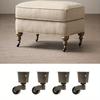 4Pcs Wear Resistant Round Cup Caster Sturdy Matte Stable Furniture Wheel Silent Brushed Antique Caster Cabinet Piano Table Chair