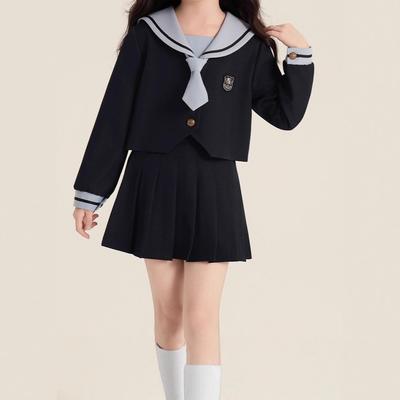 Mädchen Frühling/Herbst 2025 JK Uniform Stil Set - Zweiteilige Mode für mittlere und große Kinder