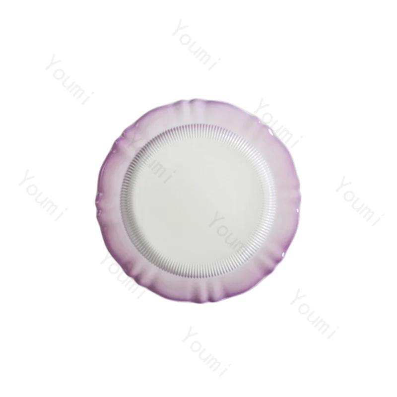 Leichter Luxus Lila Keramikteller High-End Restaurant Köstliche Gerichte Fischteller Französischer Stil Nachmittagstee Dessertteller