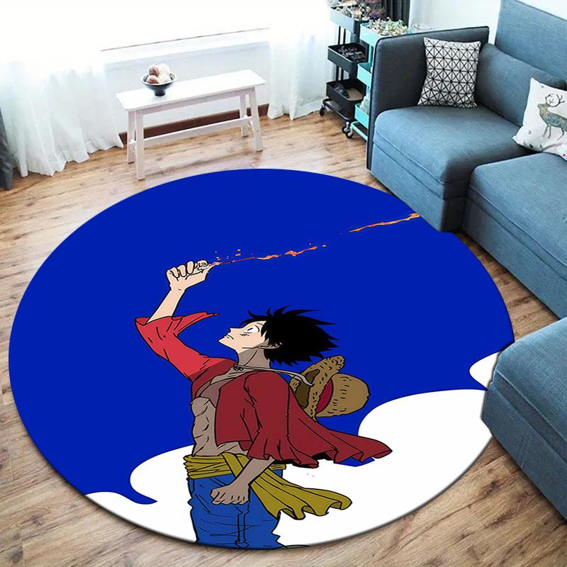 Monkey D Luffy Round Area Rug Carpet Rug For Living Room Bedroom Sofa Playroom Decor Nonslip Floor Mat