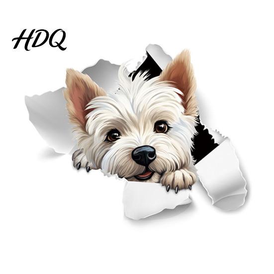 Bathroom Wall Decals Cartoon Dog Toilet Lid Sticker 3D Effect Puppy Decal for & Decorative Lid Animal Decoration Sticker Home Office Living