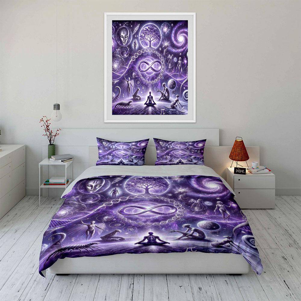 Cosmic Meditation Art Set Soft Comfortable Duvet Cover Bedding Set Included 1*Duvet Cover & 2*Pillowcases, Gift