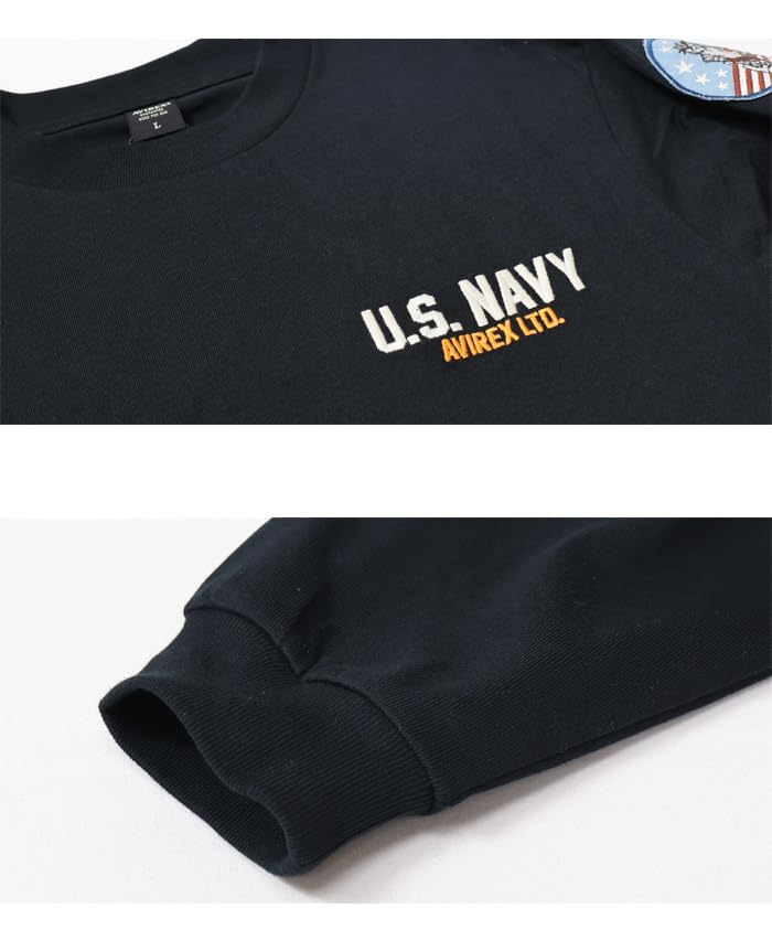 AVIREX TOP GUN Long Sleeve T-Shirt 783-3930017 (Size M, 120 Navy)