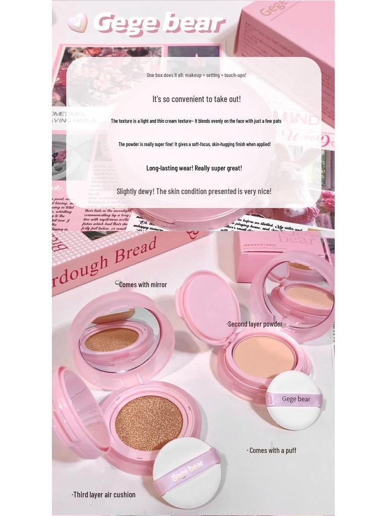 Gegebear Double Layer Nude Cushion Foundation - Matte, Long-Lasting, Affordable, for Youthful Look