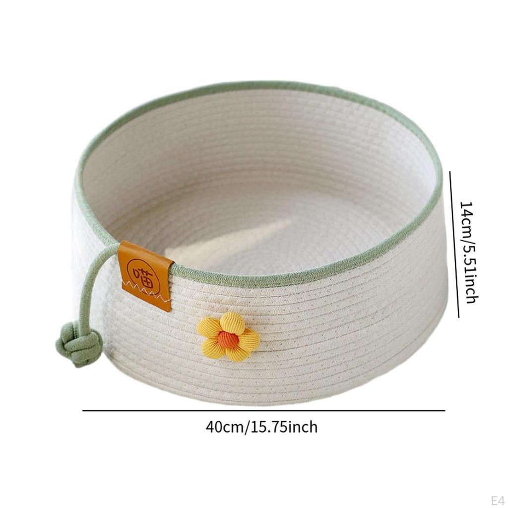 Cat Bed Cotton Rope Handwoven Furniture Protection Easy To Clean Universal Sleeping House Cute Style