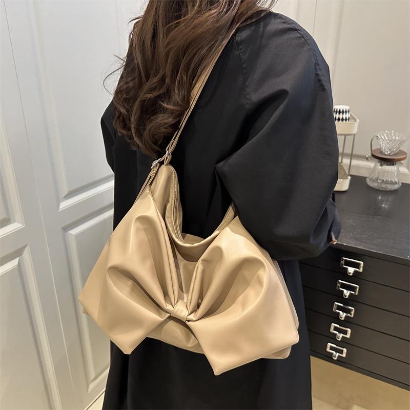 Women Bowknot Solid Color Large Capacity Multifunctional Commute Backpack Crossbody Bag