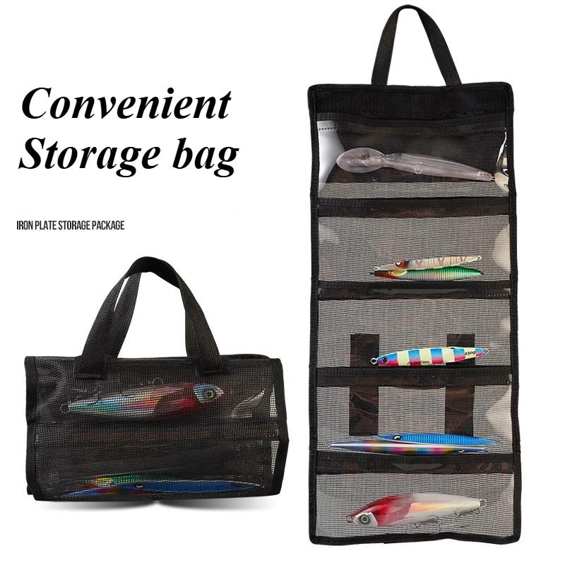 Outdoor lure fishing gear bag, PVC bait bag, large-capacity portable bag, transparent folding fishing gear accessory storage bag