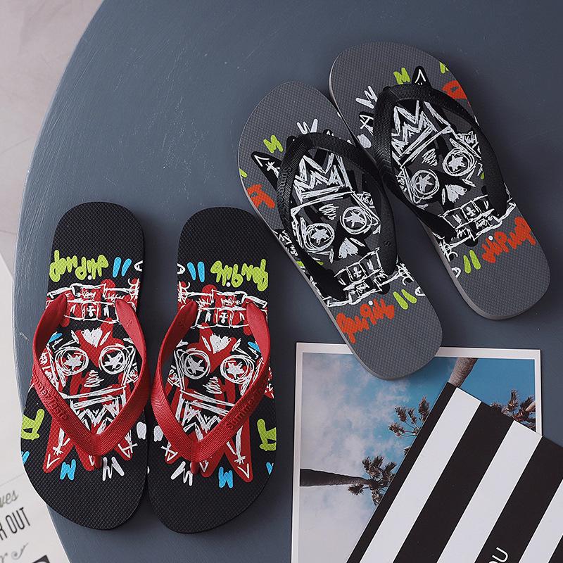 2025 New Men's Rubber Flip-Flops Trendy Anti-Slip Beach Sandals for Summer Casual Non-Slip Slippers Students Lightweight Stylish