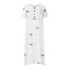 Long T Shirt Dress for Women Summer Casual Button Up V Neck Short Sleeve Printed Maxi Swing Beach Sundress