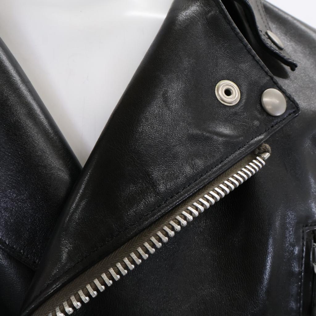 ADDICT CLOTHES AD-02L Doppel-Rider's Jacke aus Pferdeleder Jacke 38 schwarzGebraucht