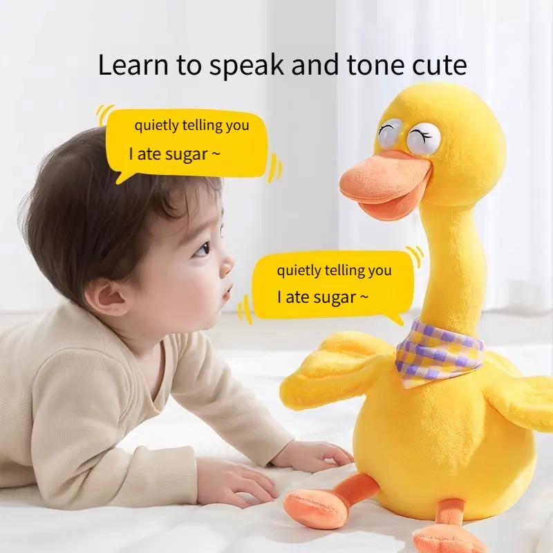 Neues tanzendes und sprechendes Entenspielzeug für Baby Kleinkind, Jungen Mädchen Geschenke Singendes nachahmendes Kaktusspielzeug Aufnahme Wiederholung dessen, was Sie sagen