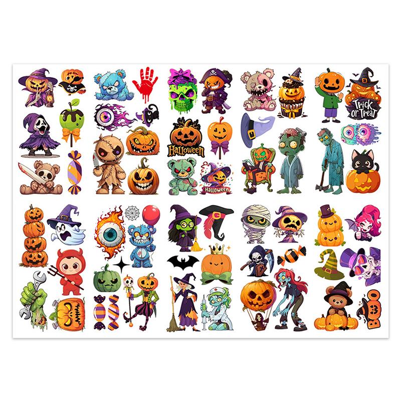 

10 шт. Хэллоуин Тату Наклейки Мультяшная Тыква Привидение Летучая мышь Паук Временная Наклейка Детские Сувениры на День Рождения Подарки для Мальчиков и Девочек 10pcs