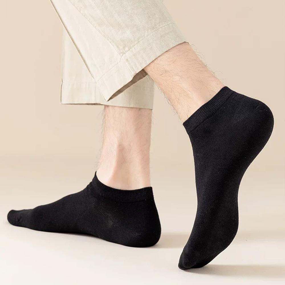 

10 пар носков до щиколотки унисекс, легкие, из чистого хлопка, дышащие, влагоотводящие, устойчивые к запахам, спортивные носки для лета One Size чёрный