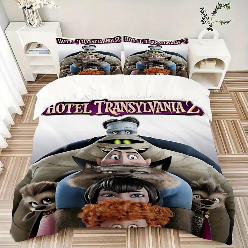 Hotel Transylvania Print 3Pcs Bedding Setduvet Cover With 2 Bedropillowcase Home Birthday Gift