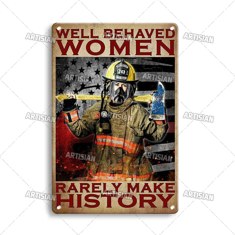 Artisan Brandweerman Blik Poster - Brandweerman Metalen Decoratief Bord, Perfect voor Bar/Pub/Garage/Man Cave Decor